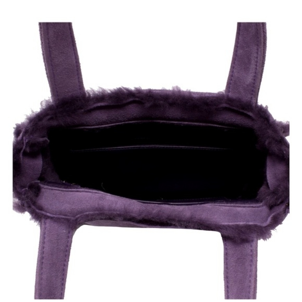 CHANEL Vintage Purple Shearling Mini Logo Handbag - Picture 4 of 13